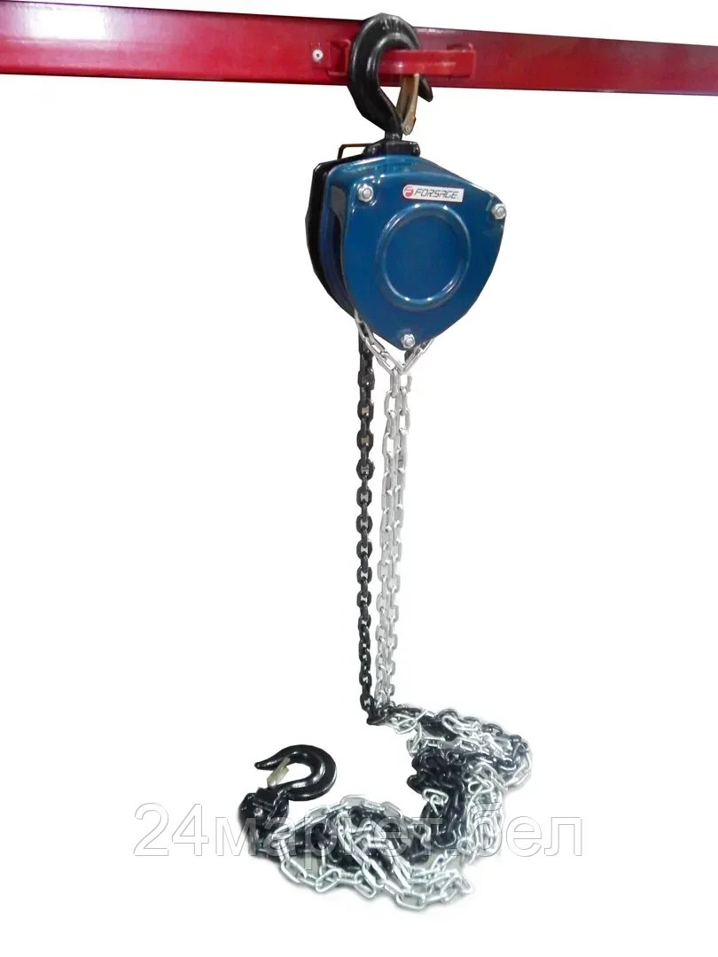 FORSAGE Лебедка механическая подвесная  с лепестковым механизмом фиксации цепи натяжения, 10т (длина цепи - 3м) Forsage F-TRC91001A