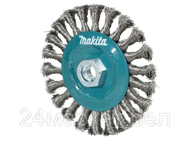 Щетка д/шлиф.маш. проволочная дисковая 125 мм MAKITA (для УШМ, d125 мм, толщ. проволоки 0,5 мм, толстые пучки, нерж.) D-77540
