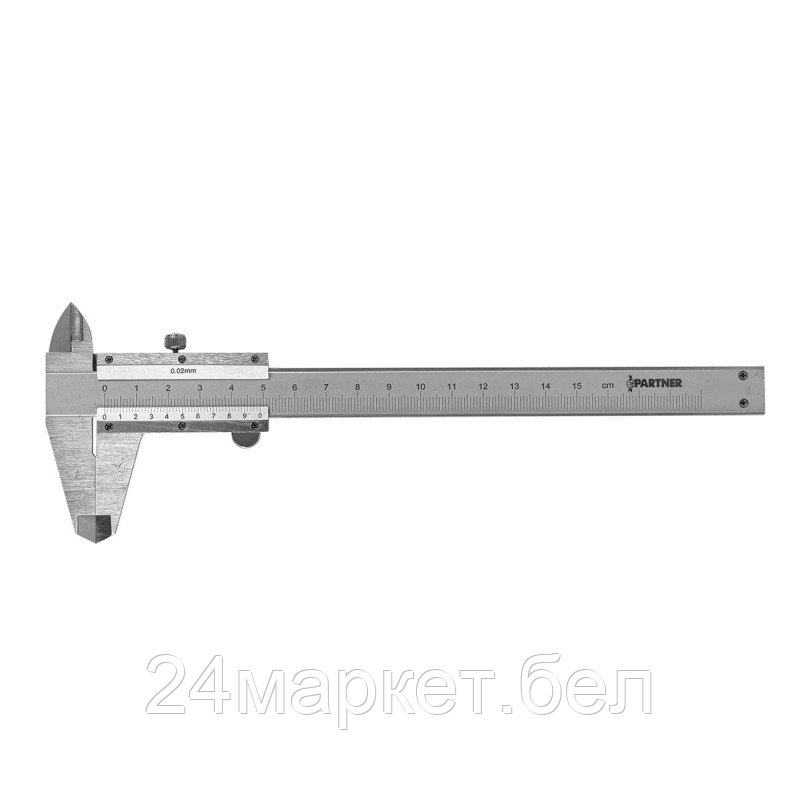 Штангенциркуль (0-150мм, 0.02мм; внутр. Ø, наруж. Ø + глубиномер), в пластиковом футляре Partner PA-5096P1