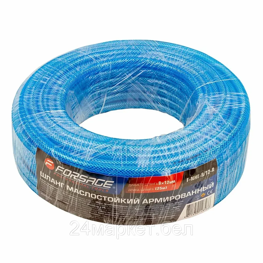 F-NHE-8/12-R Forsage Шланг ПВХ армированный маслостойкий 8мм х 12мм х 25м