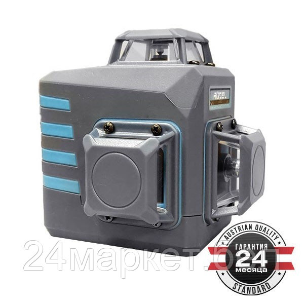 Уровень лазерный линейный ROGEL, диапазон 30 м, 12 зелёных лучей, горизонталь/вертикаль/перекрестие/360 гр. (LLR-12)