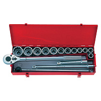 KING TONY 6016MR KING TONY Набор торцевых головок с принадлежностями 3/4", двенадцатигранные, 21-50 мм, 16 предметов