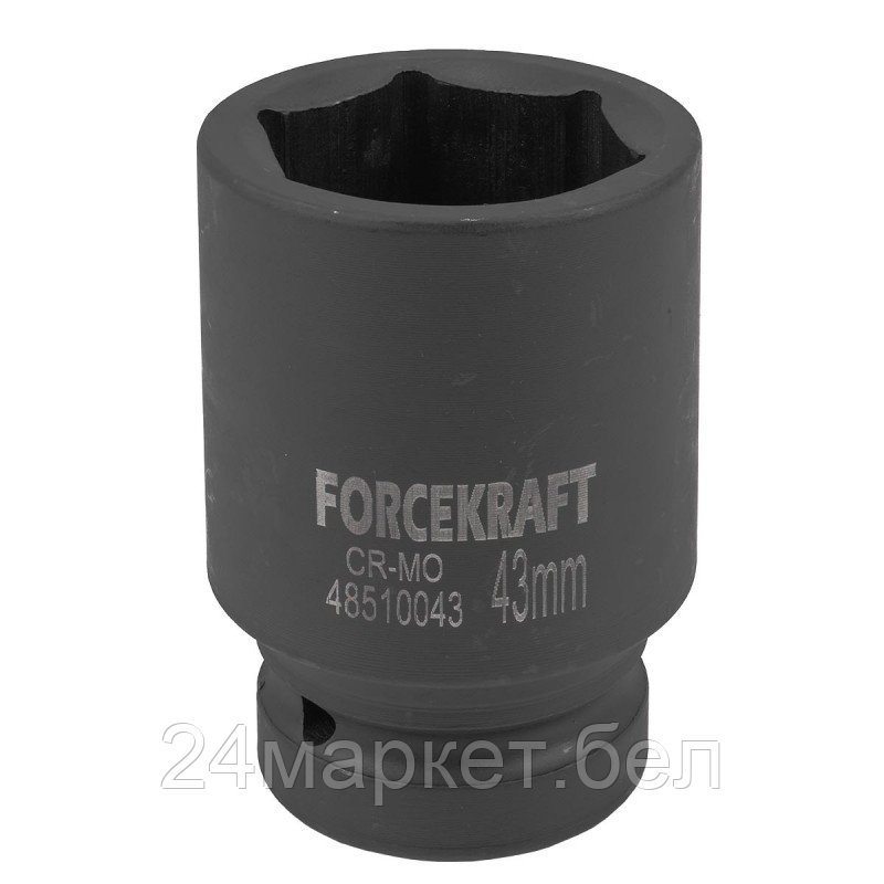 FK-48510043 FORCEKRAFT Головка ударная глубокая 1", 43мм (6гр.)