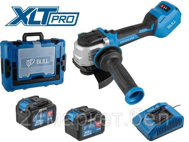 Аккум. углошлифмашина BULL CSG 1812-1 SR Xcase XLTpro 2x6 Ач БЕСЩЕТ, 125 мм, рег. об., 10 000 об/мин (2х6 Ач) 1333998