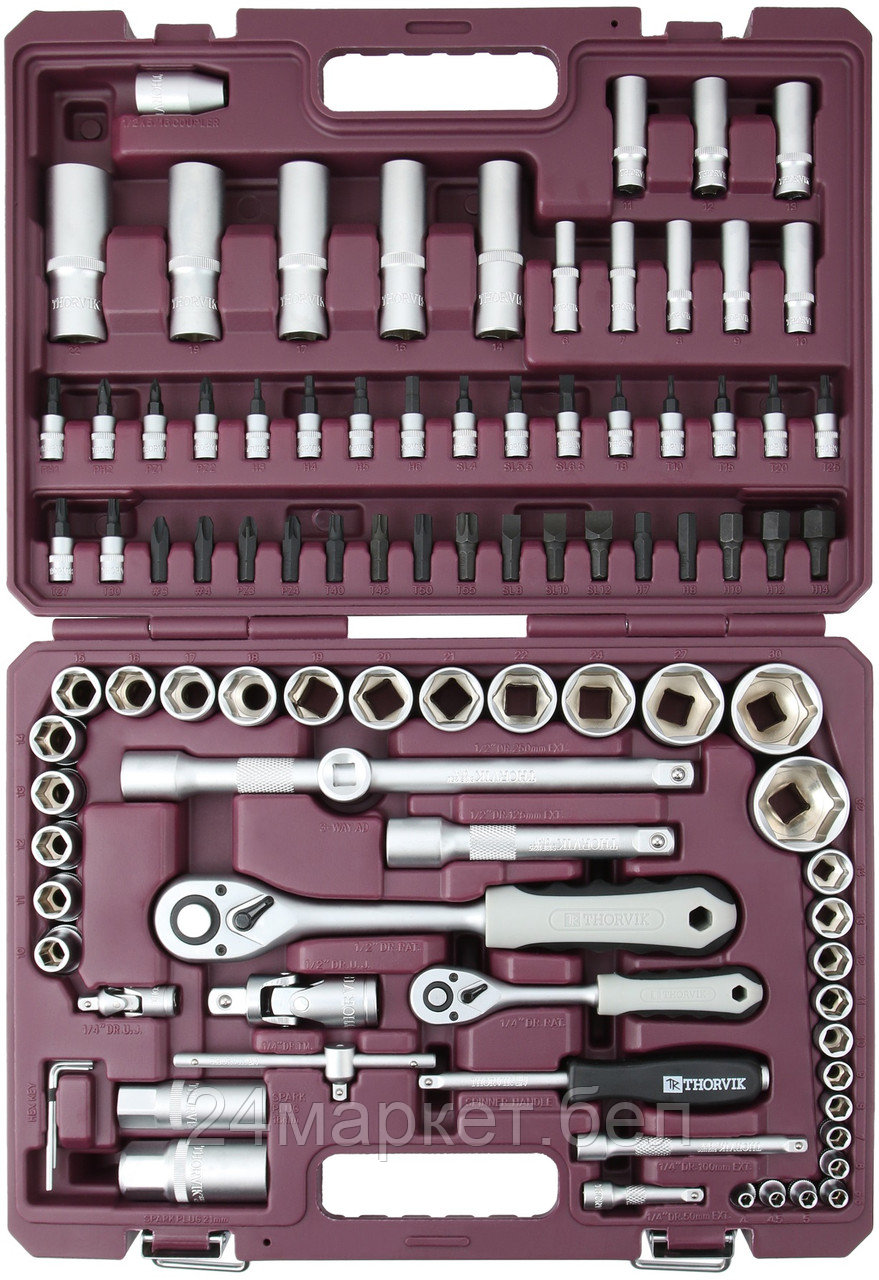 Thorvik TS094 TS094 Набор инструмента универсальный 1/4", 1/2"DR, 94 предмета