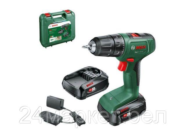 Аккум. дрель-шуруповерт BOSCH EasyDrill 18V-40 в кейсе (18.0 В, 2 акк., 1.5 А/ч, 2 скор., 40 Нм, шурупы до 23 мм)