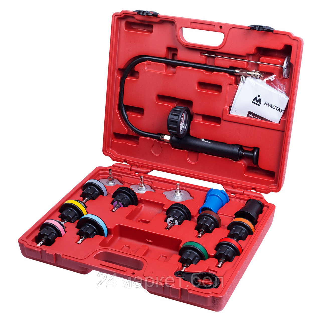 МАСТАК 103-40018C МАСТАК Набор для тестирования герметичности системы охлаждения, кейс, 18 предметов