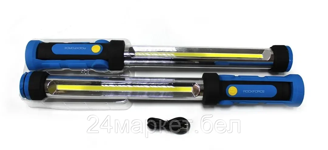 Rock FORCE Лампа светодиодная аккумуляторная сборная (2х10W COB LED,2 магнита,2крючока,180гр.,1000Lm,2000mAh,зарядка12V,время раб.2ч,время заряд.4ч) Rock FORCE RF-L03