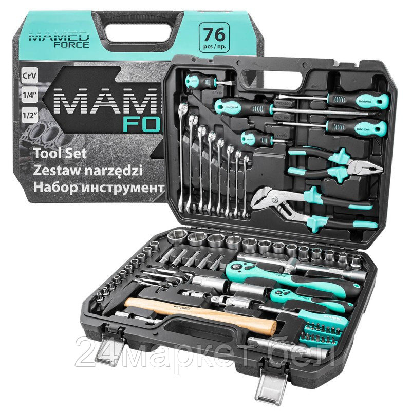 Набор инструментов PROFI 76пр. 1/4",1/2"(6гр)(4-32мм) MAMEDFORCE MF-4772-5