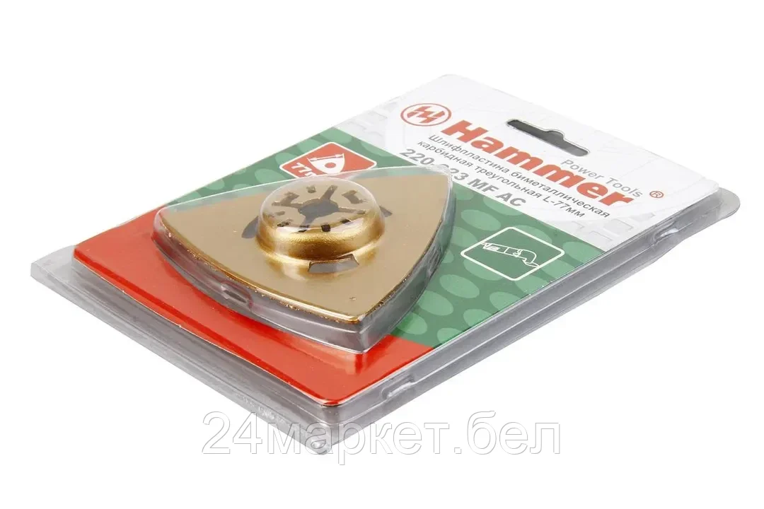 Hammer 54513 Полотно для МФИ Hammer Flex 220-023 MF-AC 023  шлифпластина треугольная, 77мм, керамика Hammer 220-023