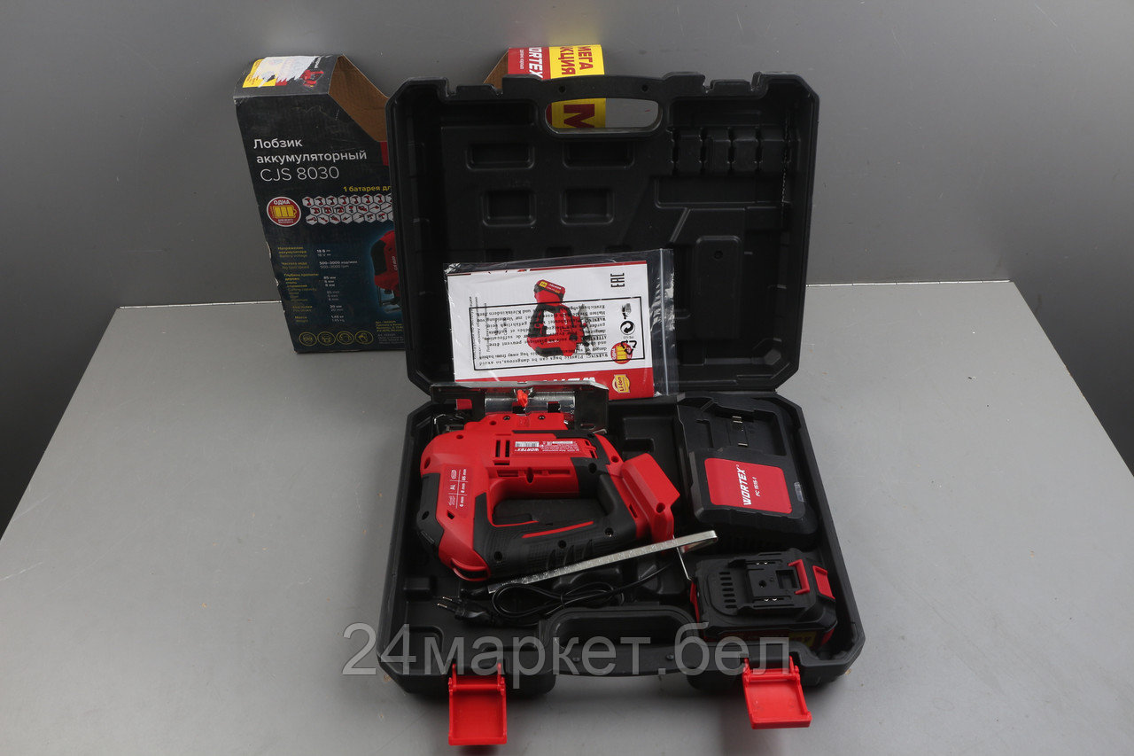 Аккум. лобзик WORTEX CJS 8030 в чем. ALL1 XLT SET 18 В, 500-3000 об/мин, 85 мм, 1х4 А*ч уцененный