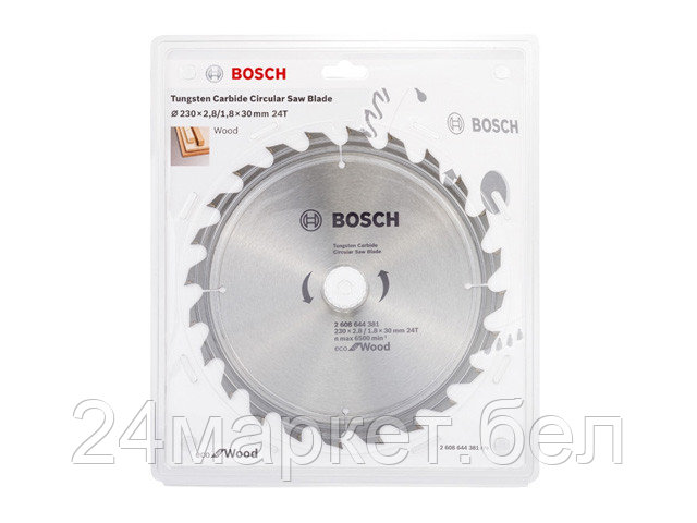 Диск пильный 230х30 мм 24 зуб. по дереву ECO FOR WOOD BOSCH