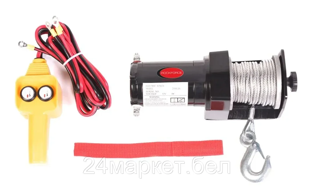 Rock FORCE Лебедка автомобильная 0.9Т, 12V  (стальной трос, диаметр троса-4.5мм) Rock FORCE RF-TRH92000