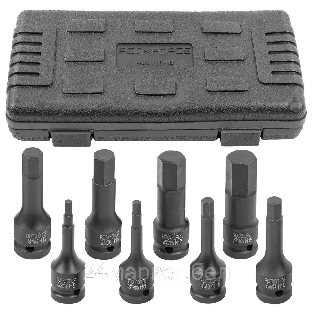 Набор торцевых головок RockForce RF-4087MPB (8 предметов)