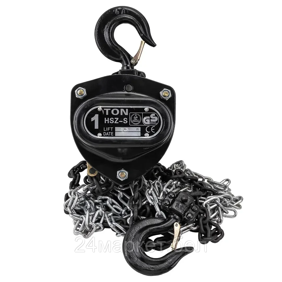 FORSAGE Лебедка механическая подвесная с лепестковым механизмом фиксации цепи натяжения 1т  (длина цепи - 2.5м) Forsage F-TRC90101A