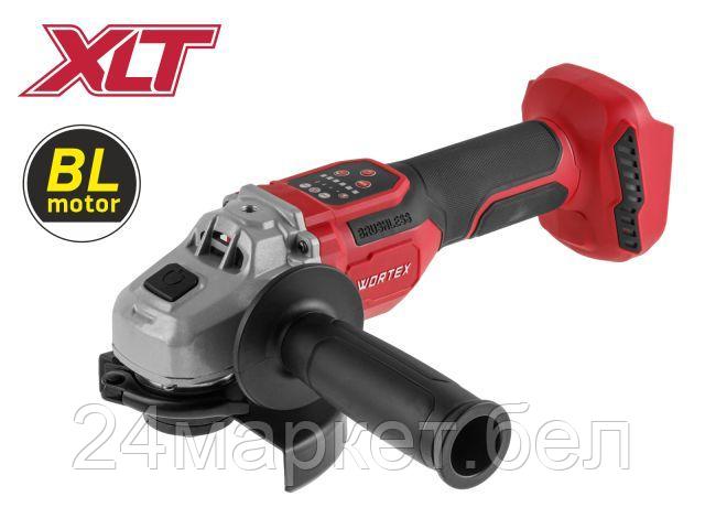 Аккум. углошлифмашина WORTEX CAG 1812-2 SE в кор. XLT SOLO БЕСЩЕТ., 18 В, 125 мм, 3000-8500 об/мин (бесщ. двиг., 6ти ступ. рег. об., вкл/выкл на панели, 3000-8500 об/мин, Anti-Kickback, Drop-Stop) 1334918