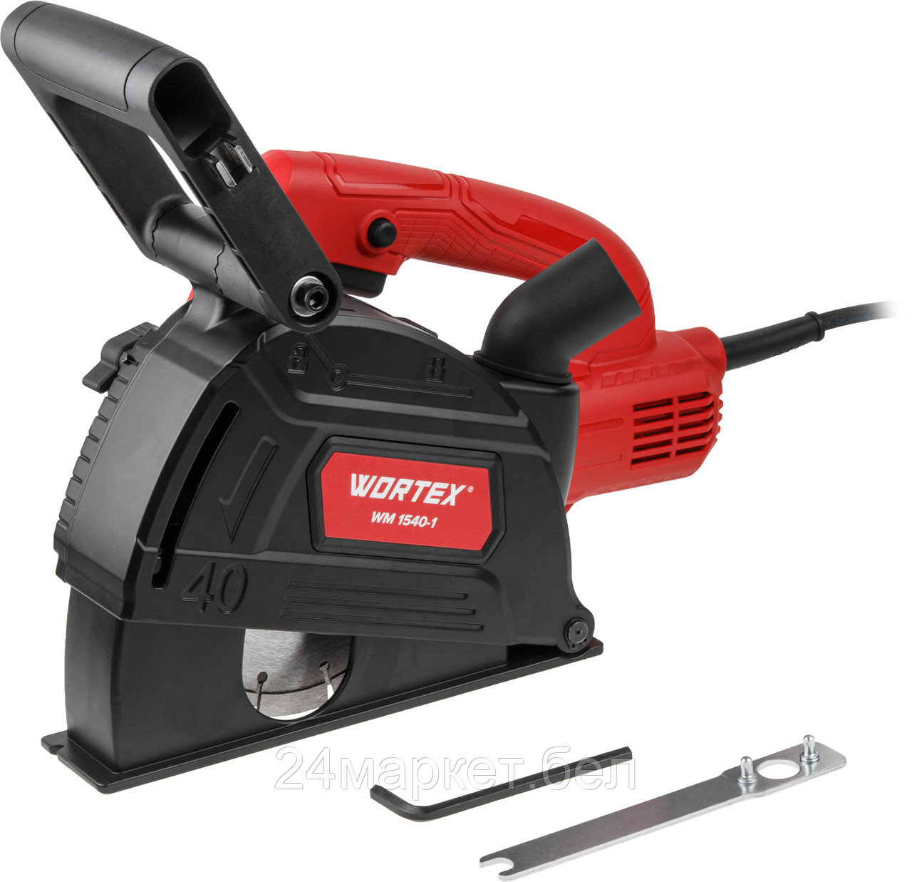 Штроборез WORTEX WM 1540-1 в кор. 1800 Вт, 150 мм, глубина до 40 мм, конст. эл., плав. пуск