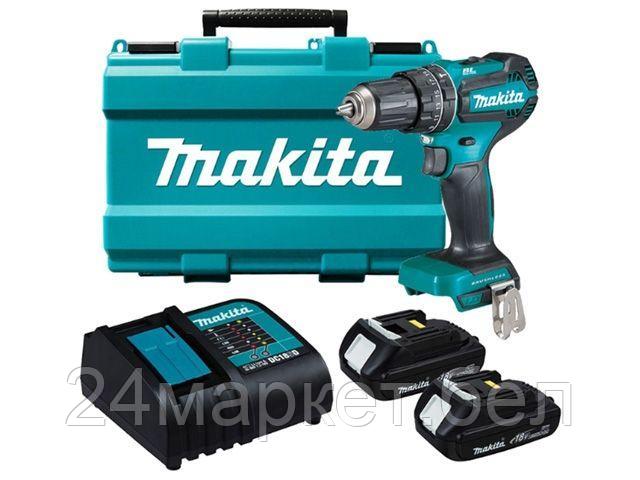 Дрель-шуруповерт Makita DHP485SYE (с 2-мя АКБ, кейс)