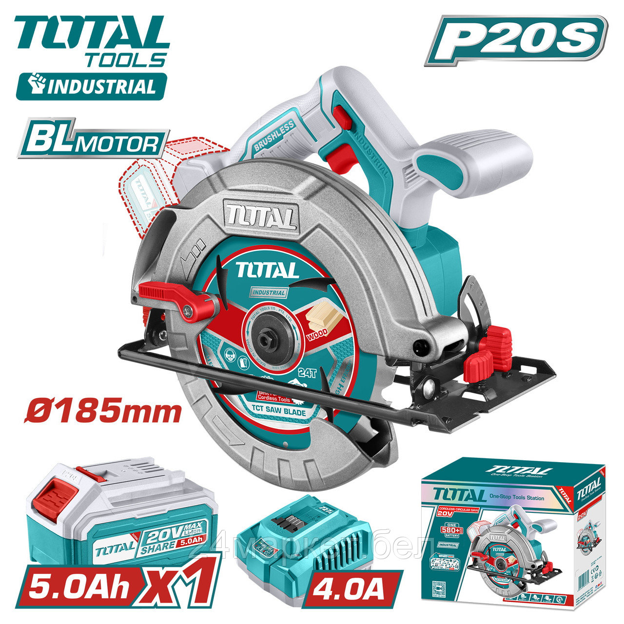 Дисковая (циркулярная) пила Total TSLI18513 (с 1-им АКБ)