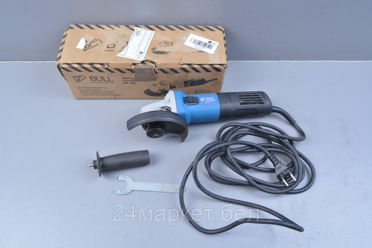 Одноручная углошлифмашина BULL WS 1207 в кор. 125 мм, 1400 Вт, плав. пуск., рег. об, конст. эл. уц (1400 Вт, диск 125х22 мм, регулировка оборотов, функция константой электроники) 329010-у