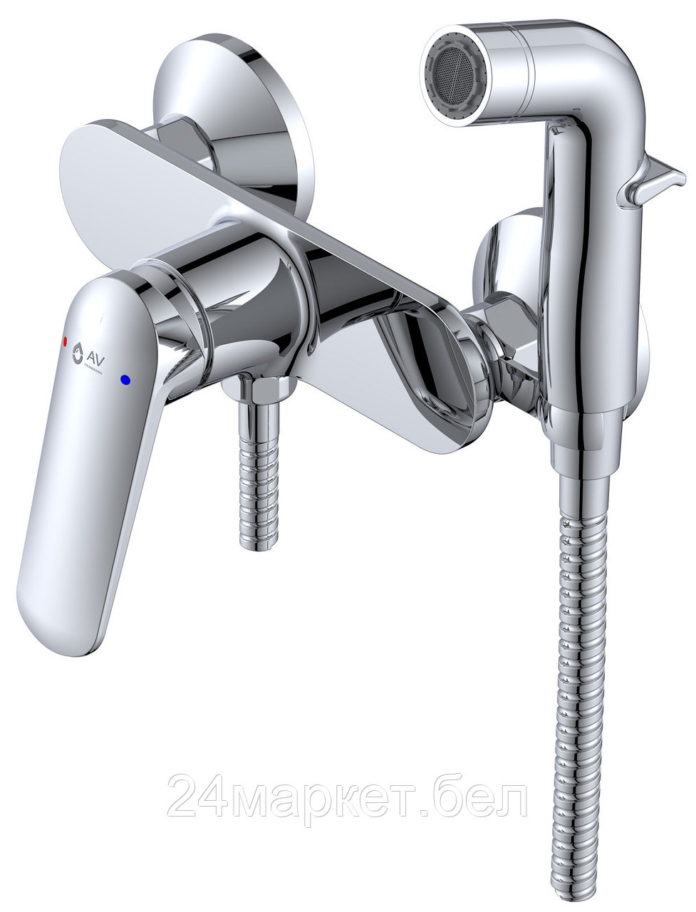 Смеситель для биде (Lt) D35, серия POS AV Engineering (Нет излива, нет эксцентриков) AVPOS2-A174-120