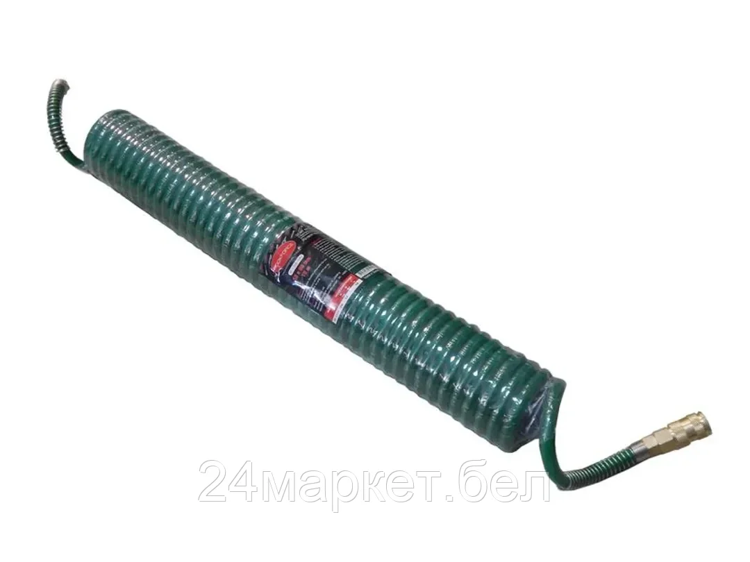 Rock FORCE Шланг витой полиуретановый 8мм х 12мм х  20м с быстроразъемами (максимальное давление - 15bar, рабочая температура от -20 до +60 гр.) Rock FORCE RF-1208-20M