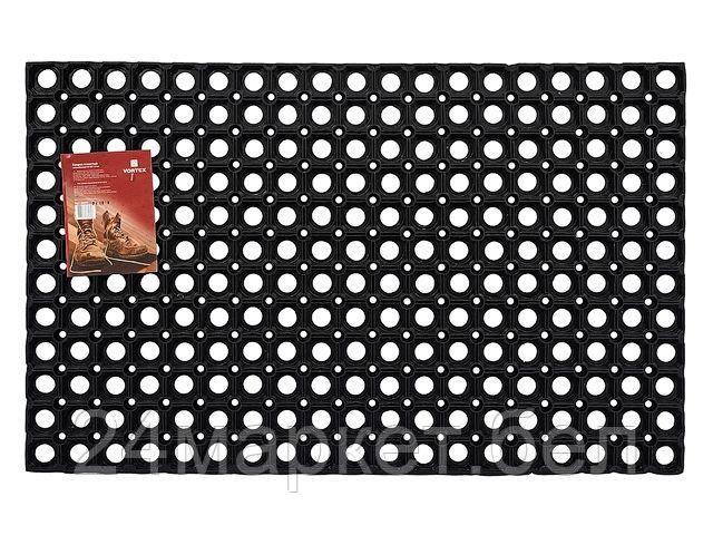 ВОРТЕКС Россия Коврик придверный ячеистый, грязесобрный, 50х80х1,6 см, черный, VORTEX (ВОРТЕКС)