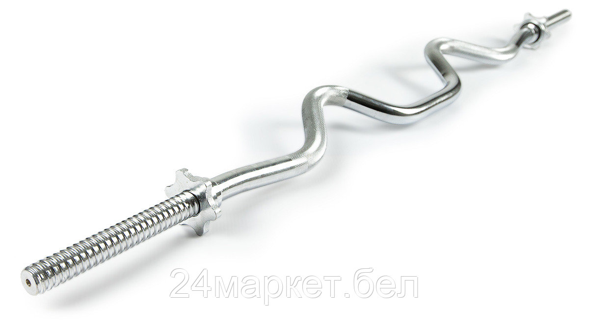 Гриф для штанги Atlas Sport EZ-образный хромированный, разборный EZ1200-25 D25