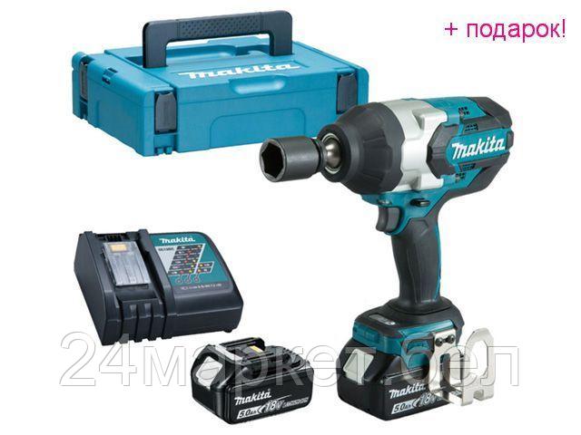 MAKITA Япония Аккум. ударный гайковерт MAKITA DTW 1001 RTJ в кейсе (18.0 В, 2 акк., 5.0 А/ч Li-Ion, посадочн. квадрат 3/4 ", 1050 Нм, вес 3.5 кг)