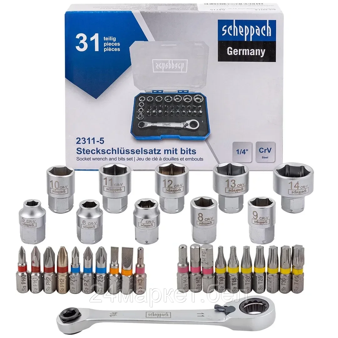 Sch-2311-5 Набор инструментов 31пр. 1/4" Scheppach