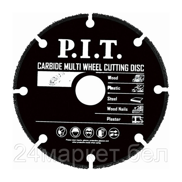 Диск отрезной по дереву для УШМ P.I.T. 125x22,2x1,2 мм 6T (ACTW07-0125)