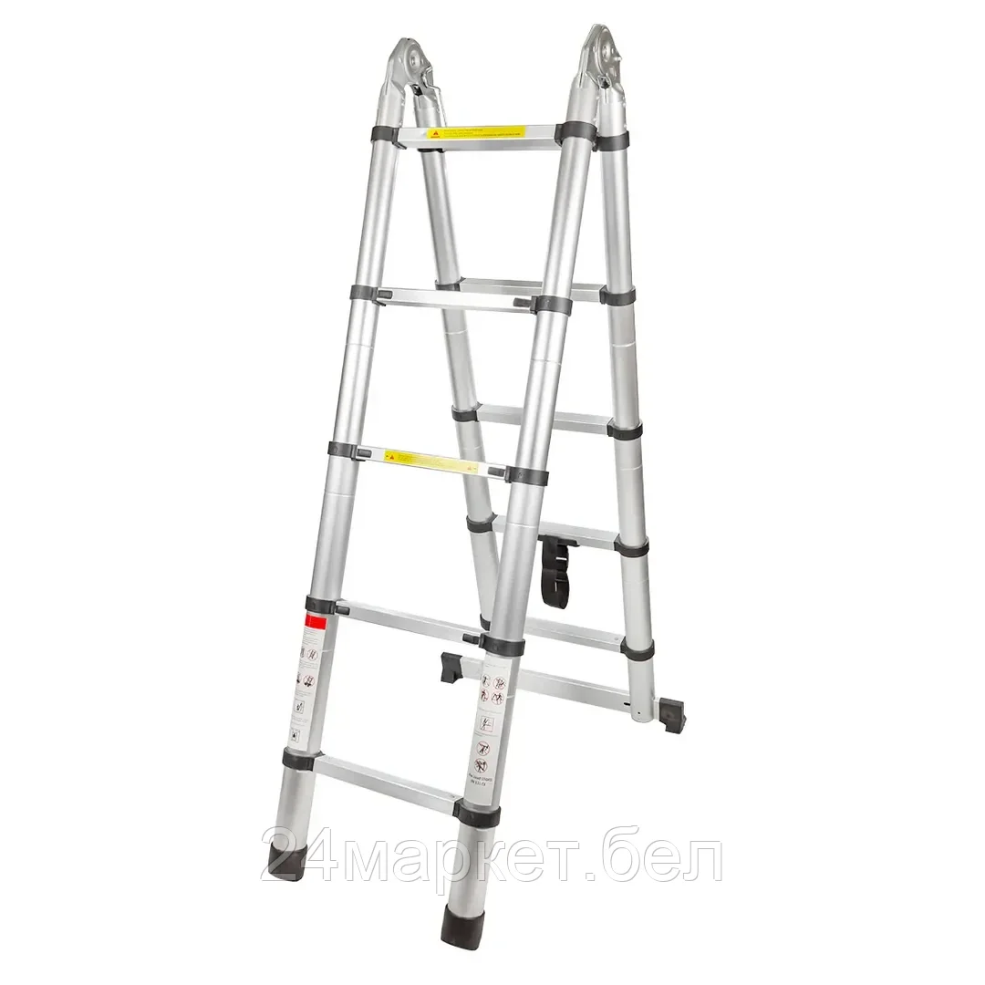 Лестница-стремянка телескопическая алюм. бытовая 1.6+1.6м (5+5 ступ.) Forsage F-UP160-M