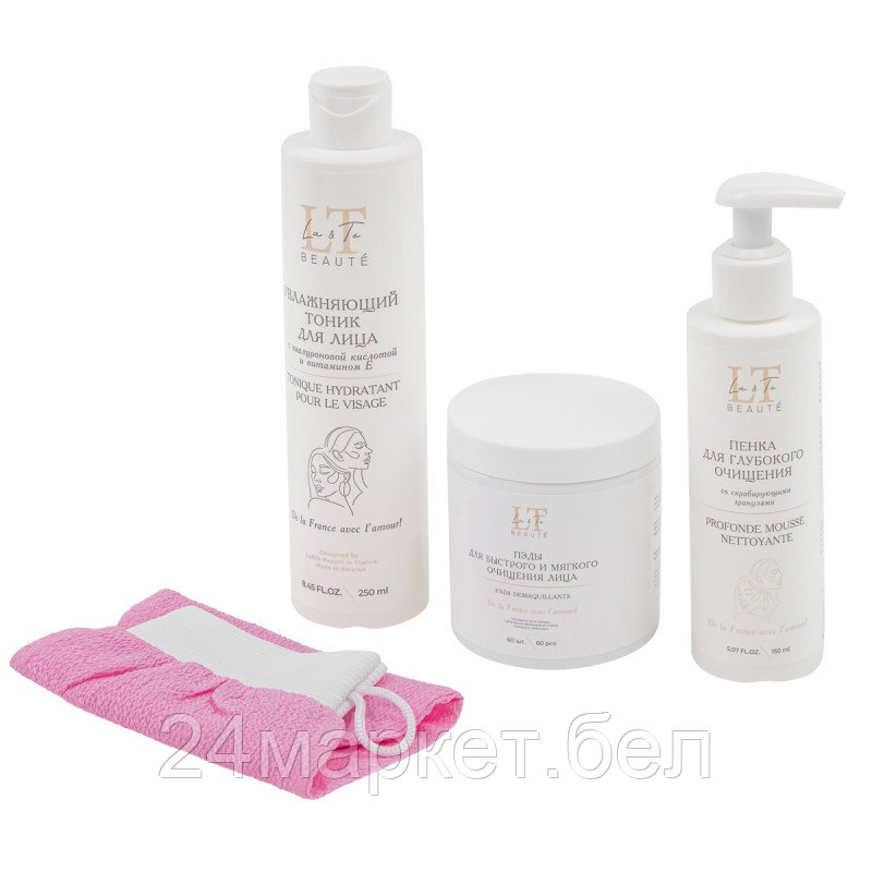 La and Te beaute Набор косметики Пэды+Тоник+Пенка+Перчатка-рукавица LT-23