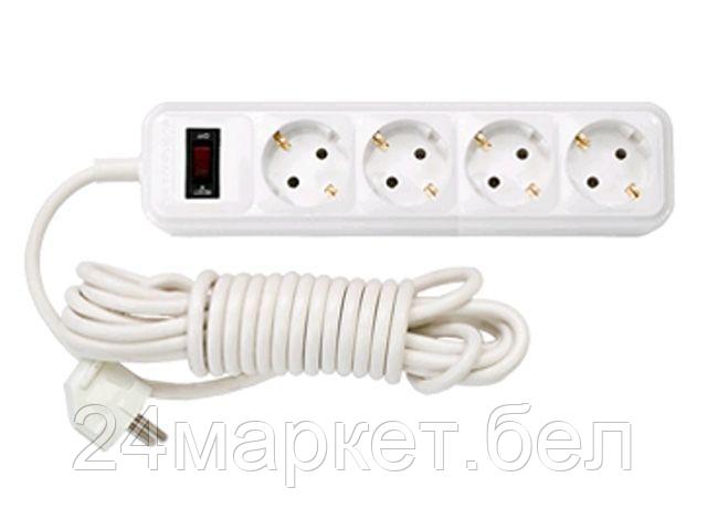 BYLECTRICA Беларусь Удлинитель бытовой 3,5м (4 роз., 2.5кВт, с/з, ПВС 3х1) Bylectrica