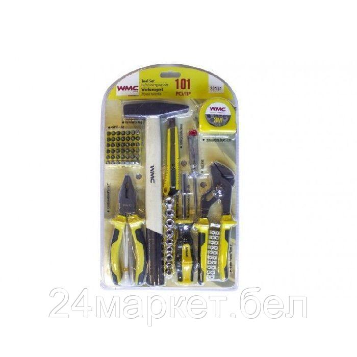 WMC TOOLS Набор инструментов 101пр.1/4"(6гр)(5-13мм,шарнирно-губцевый, биты,расходник), в блистере WMC TOOLS 20101