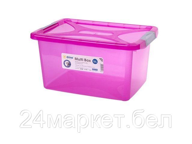 DRINA Сербия Ящик для хранения 28х40х20,5 см, 16 л, DRINA (цвета в ассортименте, подходит для хранения пищевых продуктов)