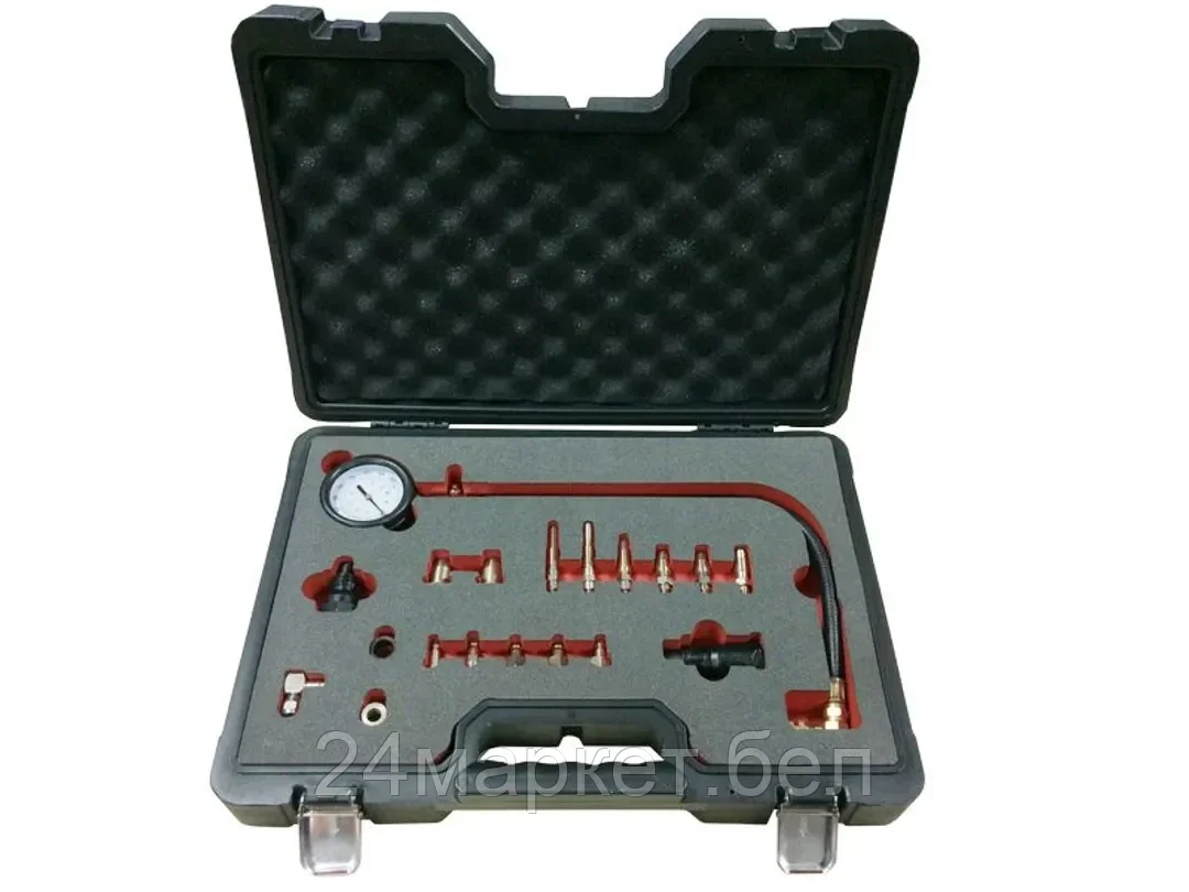 FORSAGE Тестер компрессии дизельного двигателя19пр. (М18х1.5мм, М24х2.0мм, М24х1.5мм, М10х1.0х68мм, М10х1.25х54мм, М10х1.25х68мм,М12х1.25х45мм)в кейсе Premium Forsage F-917G2D(F-04A1014D)