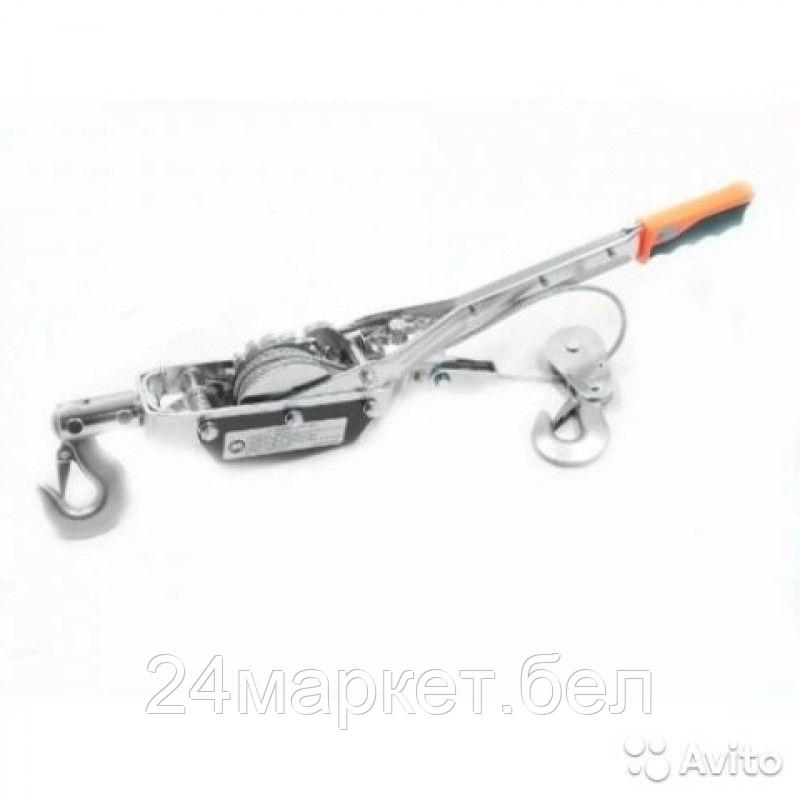 FORSAGE Лебедка рычажная тяговая с дополнительным спусковым механизмом, 4т (двойное зубч. колесо, диаметр троса-5мм, длина троса- 1.75/3.5м) Forsage F-TRK8041-4