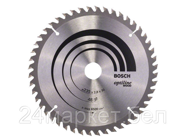 Диск пильный 235х30/25 мм 48 зуб. по дереву OPTILINE WOOD BOSCH