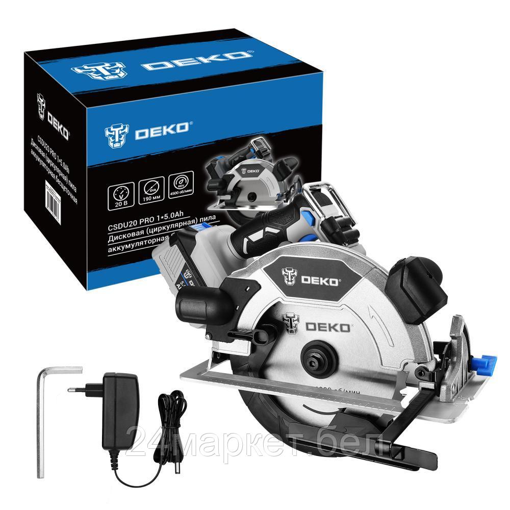 Дисковая (циркулярная) пила Deko CSDU20 PRO 083-1105 (с 1-им АКБ)