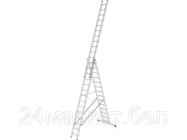 Лестница алюм. 3-х секц. 356/949/376см 3х14 ступ., 21,5кг PRO STARTUL (ST9942-14)