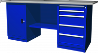 Ombra OWB2-15 OWB2-15 Верстак с двумя тумбами, тумба с 1 одной дверцей и тумба с 5 ящиками, 1900х686х820 мм
