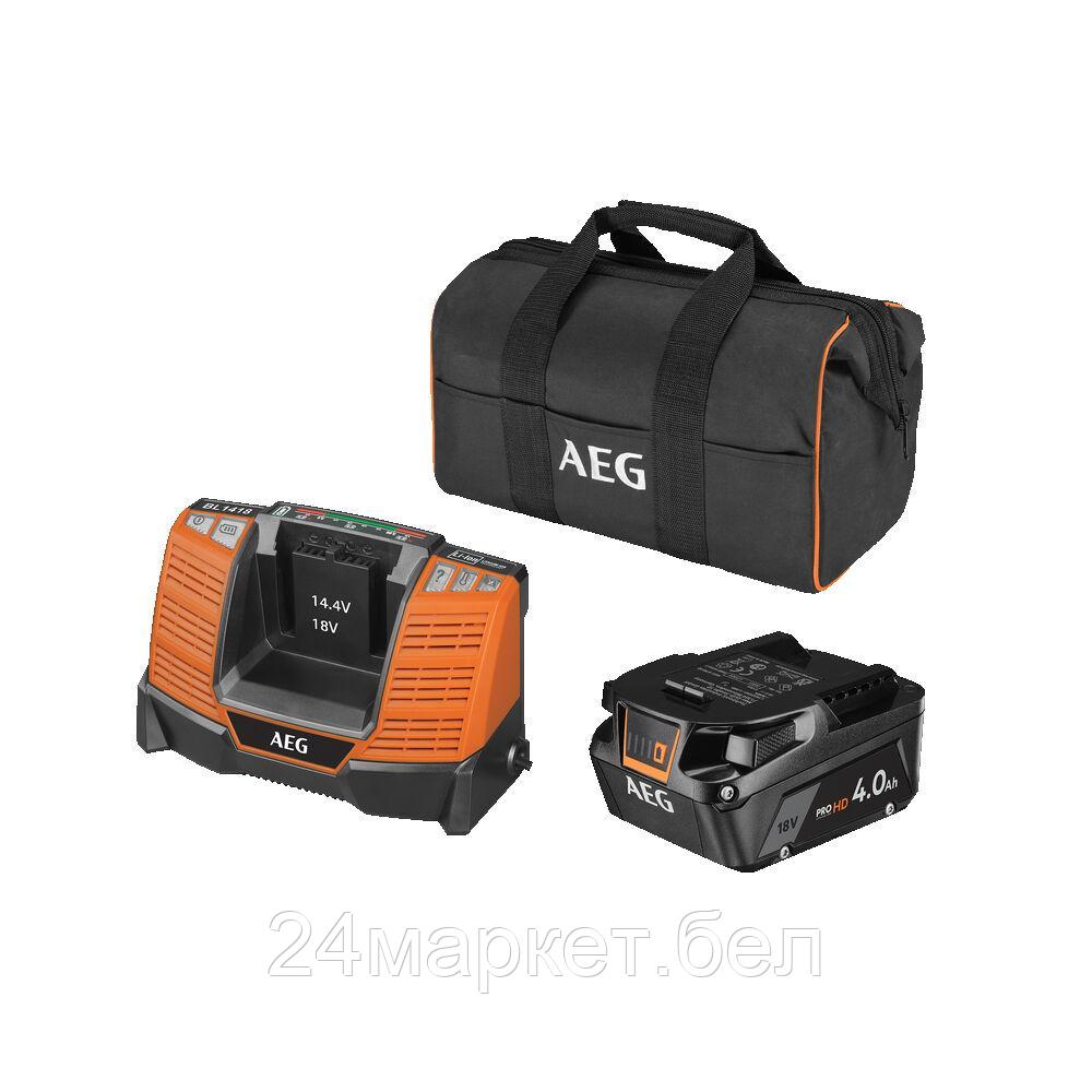 Аккумулятор с зарядным устройством AEG Powertools SEТL1840SHD 4935478944 (18В/4 Ah + 18В, сумка)