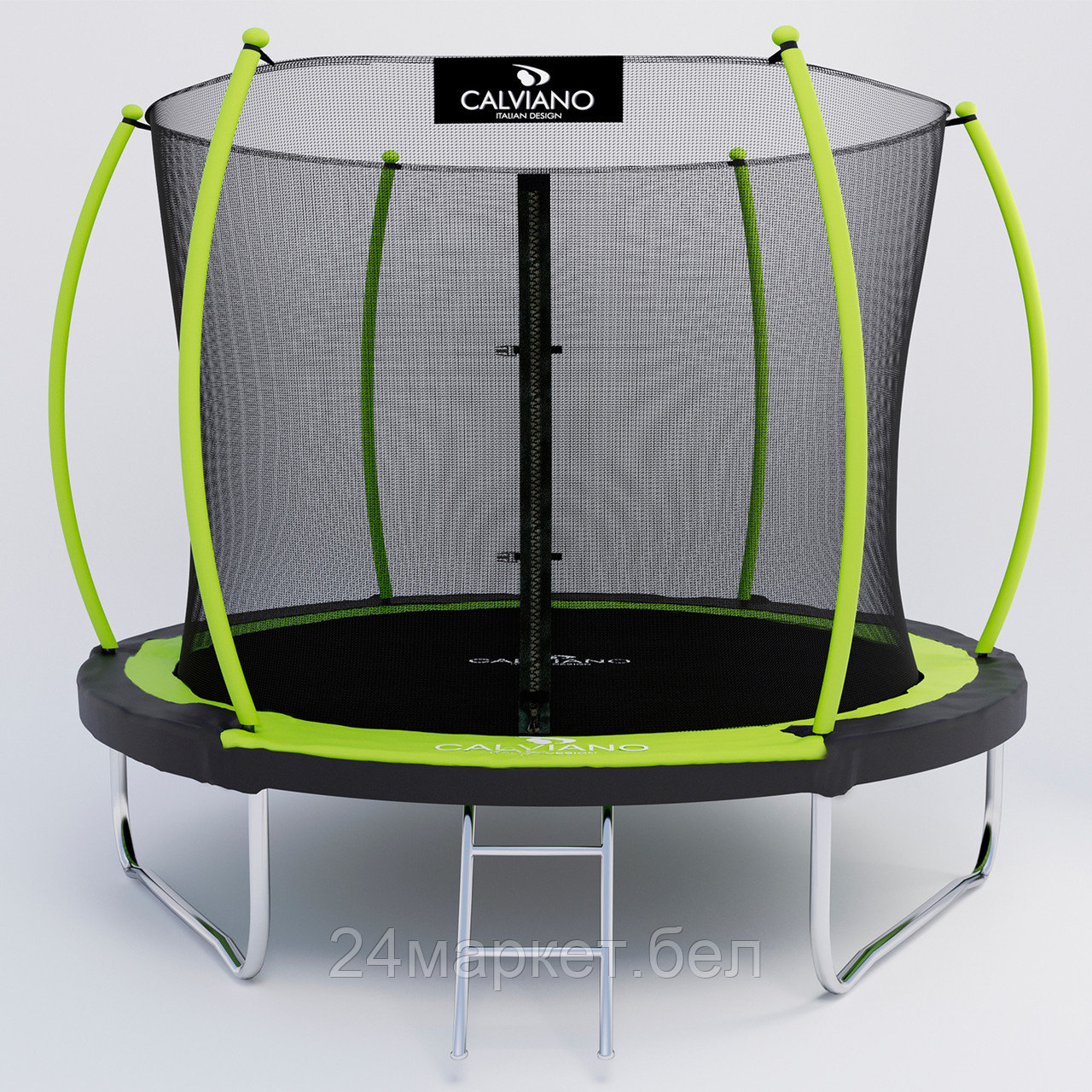 Батут Calviano Inside Master Green 252 см - 8ft (внутренняя сетка, с лестницей)