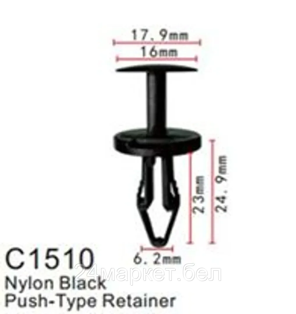 C1510( GM ) Forsage клипса Клипса для крепления внутренней обшивки а/м GM пластиковая (100шт/уп.)