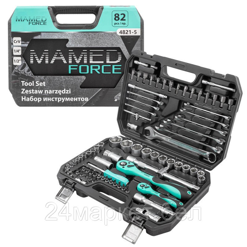 Набор инструментов PROFI 82пр. 1/4",1/2"(6гр)(4-32мм) MAMEDFORCE MF-4821-5