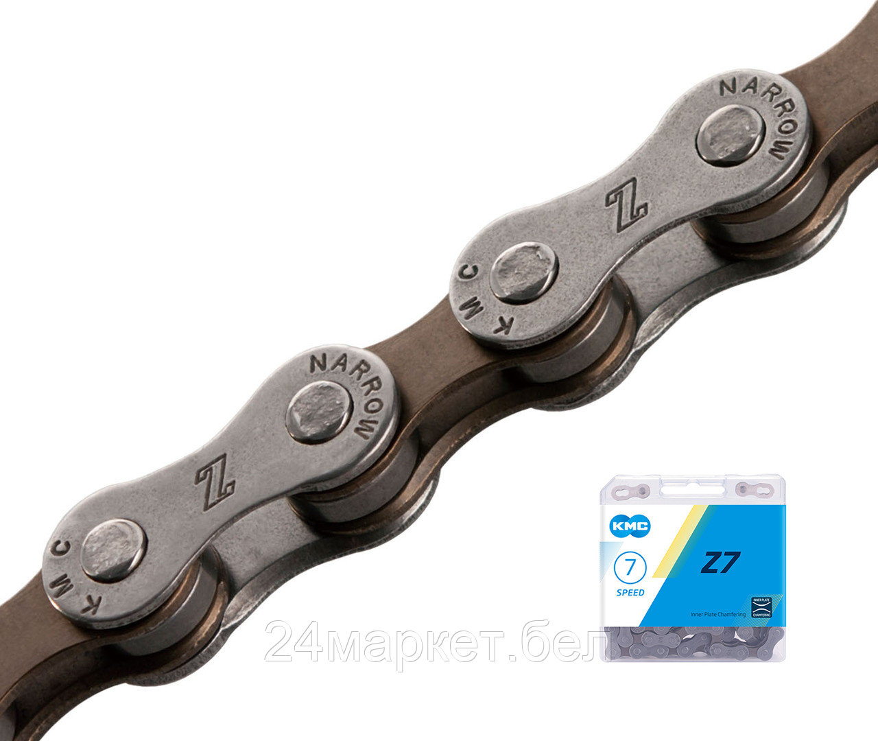 ЦЕПЬ ВЕЛОСИПЕДНАЯ 1/2" x 3/32"  (В БОКСЕ),Z7 KMC