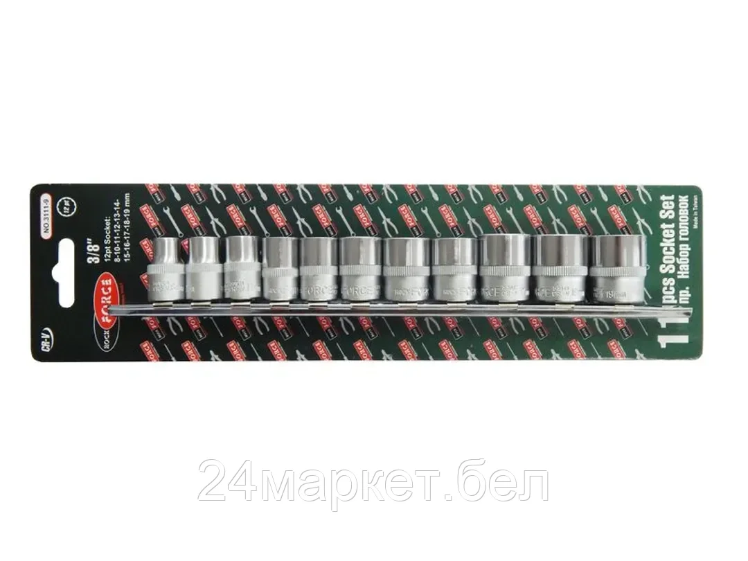 Набор головк 12-гран., 11пр., 3/8" (8, 10 -19мм, ) Rock FORCE RF-3111-9