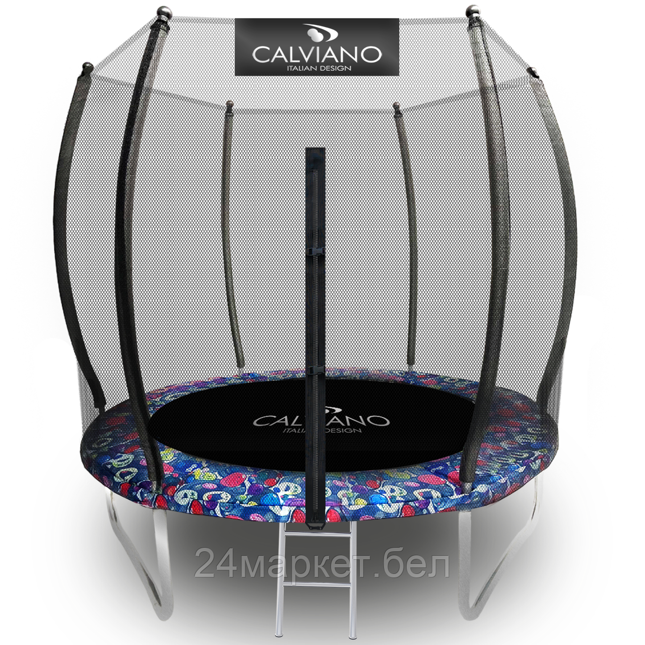 Батут Calviano Outside Master Smile 252 см - 8ft (внешняя сетка, с лестницей)