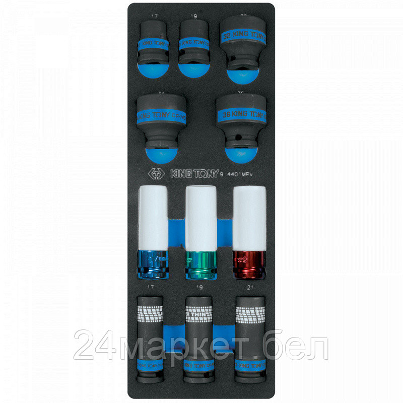 Набор головок слесарных King Tony 9-4401MPV
